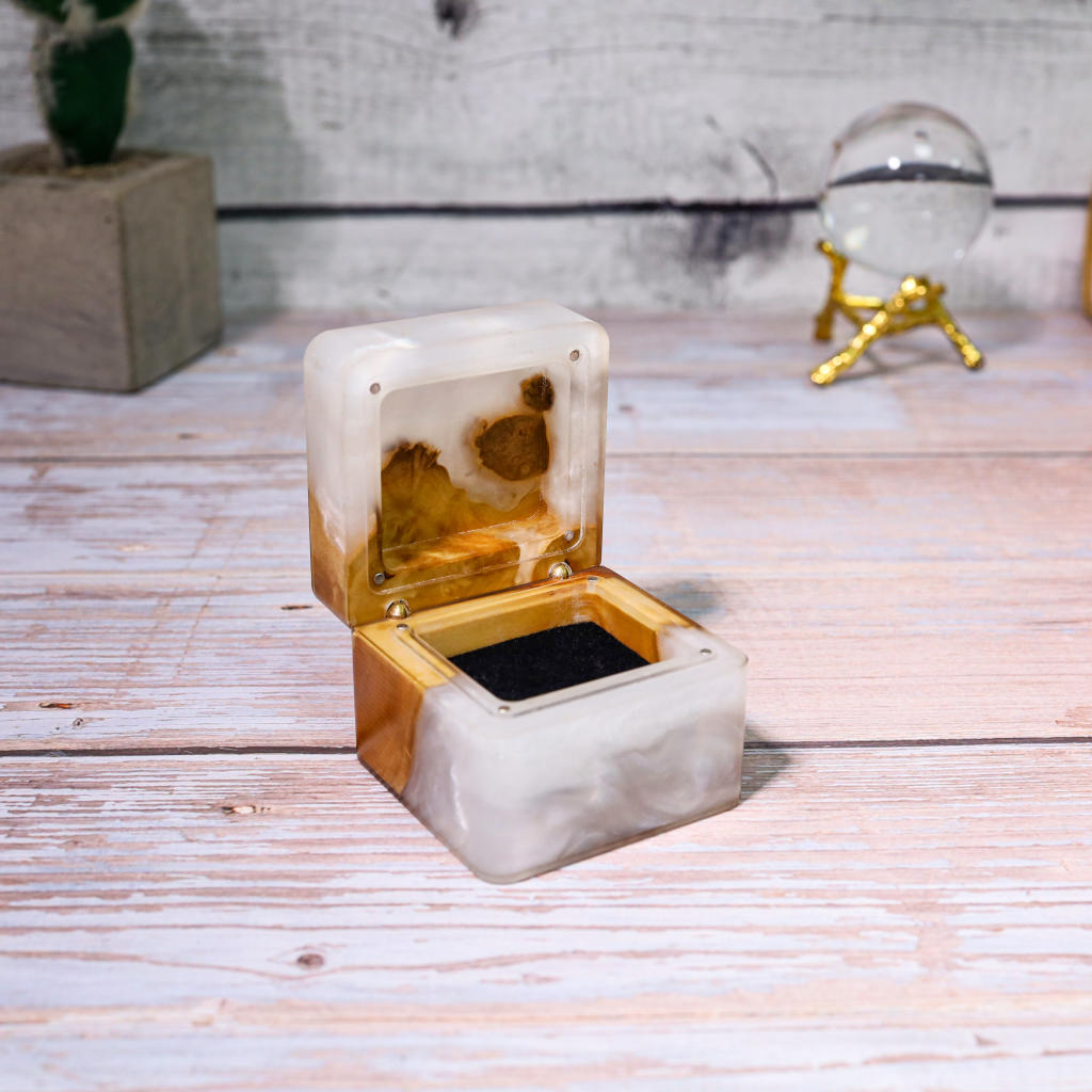 Square Emerald Green Resin Engagement Ring Box 7 Square Teal Green Resin Engagement Ring Box