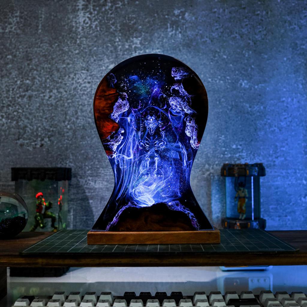 Shadow Hunter and Blood-Red Commander Headphone Stand & Lamp 10 Beru Solo Leveling Headphone Stand