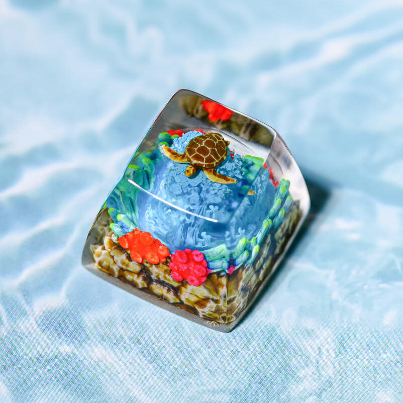Sea Creature Keycap 12 Coral Reef Turtle Artisan Keycap
