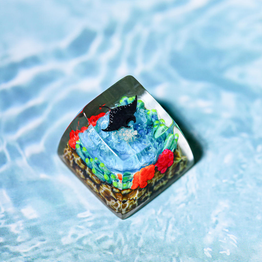 Manta Ray Coral Reef Keycap 3 Manta Ray Coral Reef Keycap