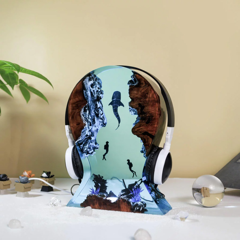 Custom Headphone Stand LED RGB Night Light 