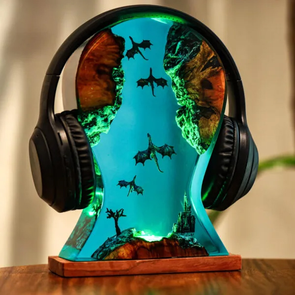 Fire and Ice Dragon Night Light & Headphone Stand 