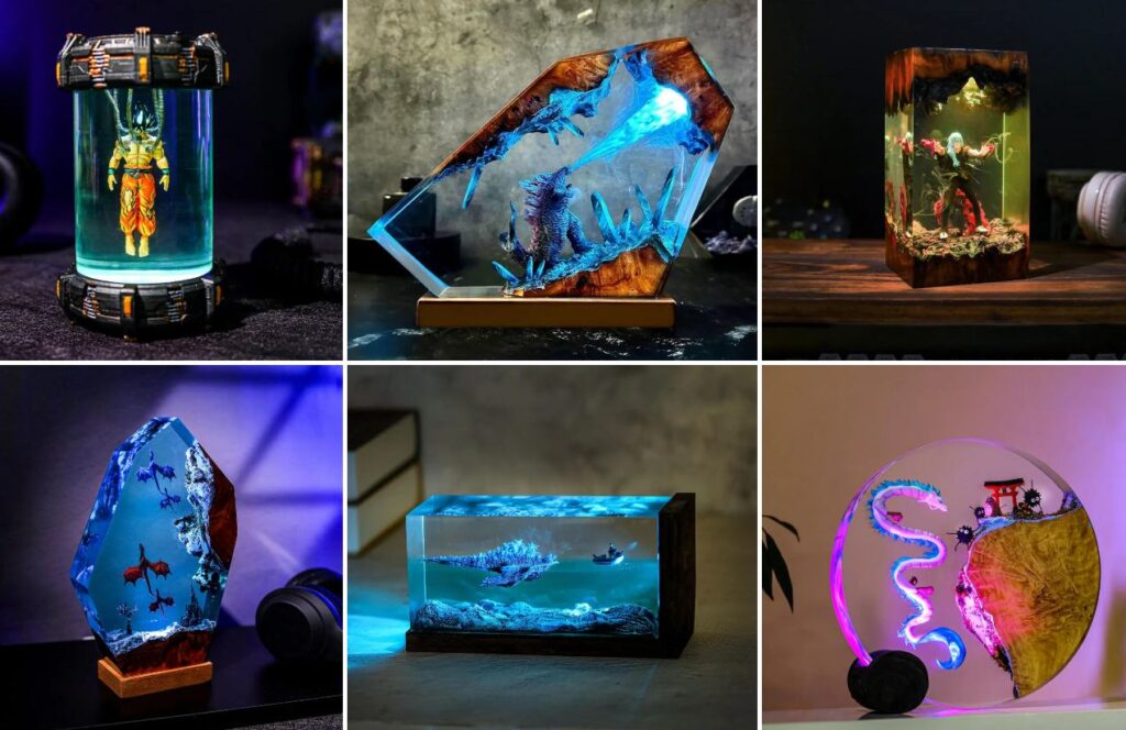 Hirosart provides a diversity of nightstand lamp shapes