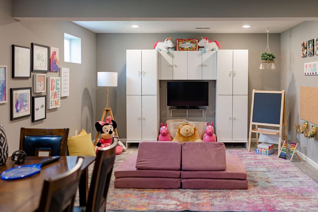 37+ Best Basement Game Room Ideas For Your Space 43 A combo of video games and play zones gives kids room to explore