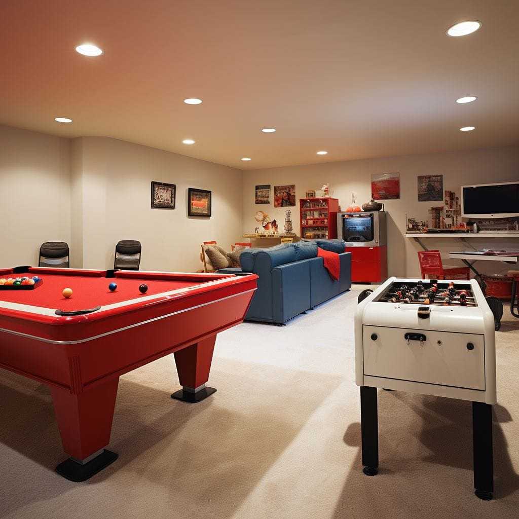 37+ Best Basement Game Room Ideas For Your Space 25 A compact foosball corner as a basement game room idea still delivers an energetic gaming vibe
