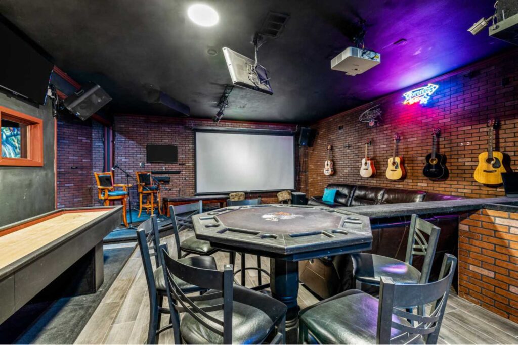 37+ Best Basement Game Room Ideas For Your Space 31 A compact karaoke zone turns the basement into an entertainment hotspot