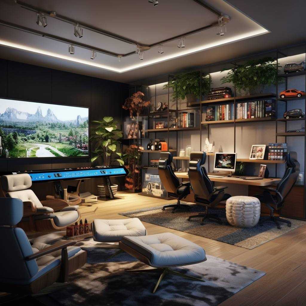 37+ Best Basement Game Room Ideas For Your Space 10 A home office game room balances productivity with relaxation