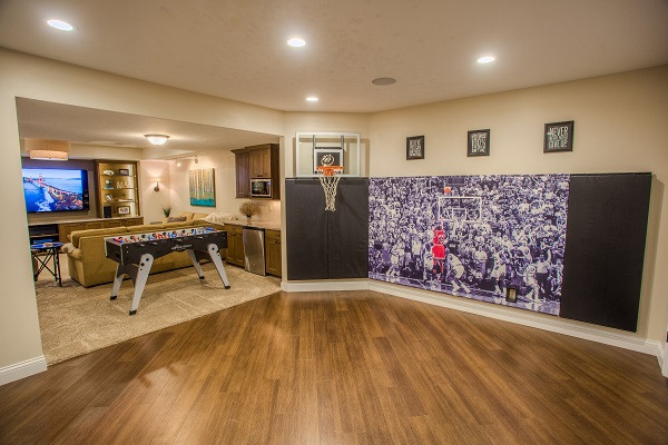 37+ Best Basement Game Room Ideas For Your Space 29 A mini basketball court offers an ideal home-based physical activity option