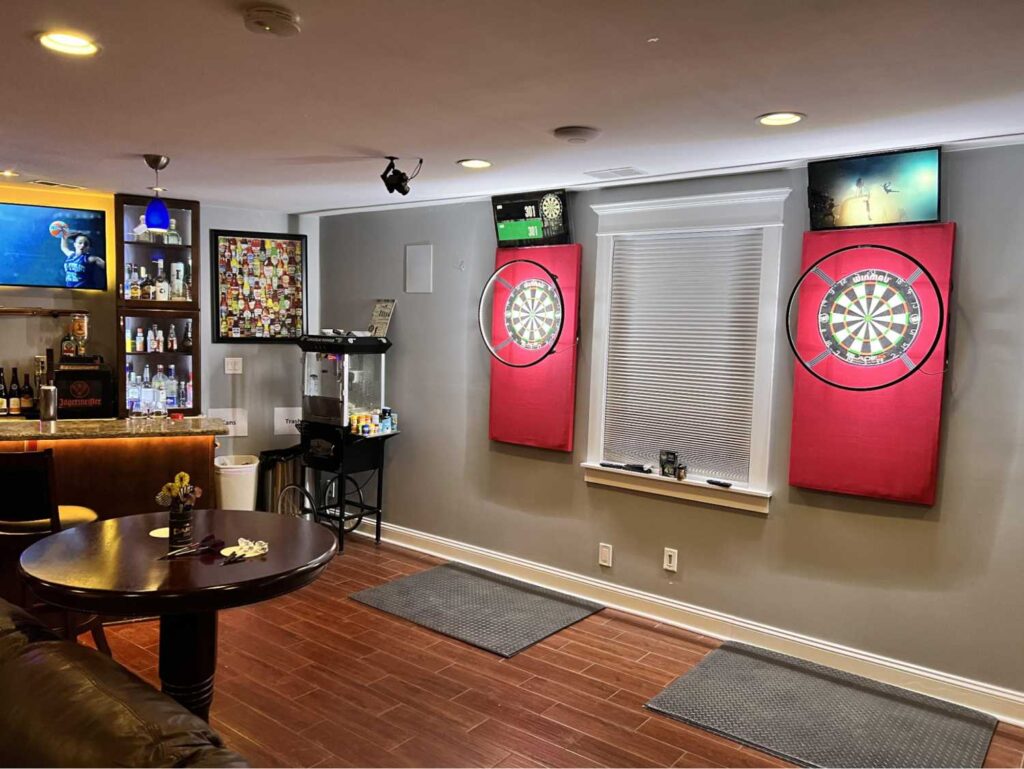 37+ Best Basement Game Room Ideas For Your Space 65 A safe, well-placed setup with a backboard ensures protection