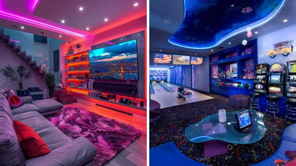 37+ Best Basement Game Room Ideas For Your Space 54 Galaxy-themed walls and ceilings feel like gaming in outer space