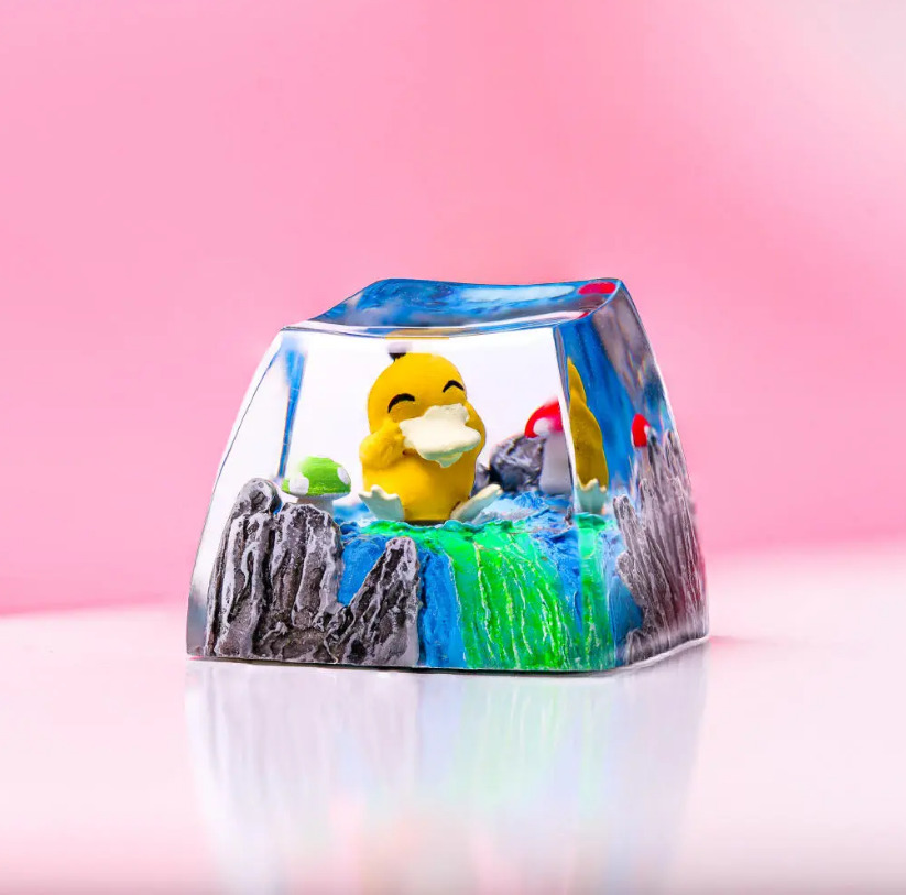 Cute Psyduck Pokemon Keycap with a smooth finish for a comfortable typing experience 