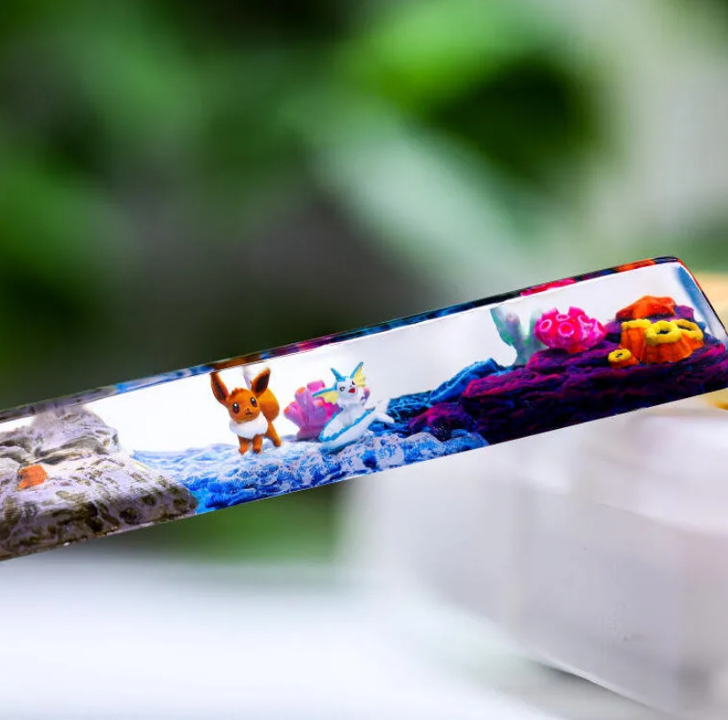 Eevee's Evolution Pokemon Spacebar fits perfectly and enhances your keyboard with lasting charm