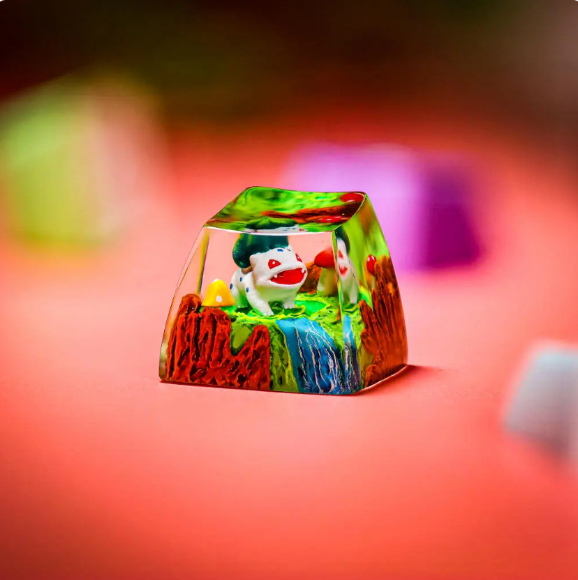 1u Bulbasaur Artisan Keycap for letters or numbers