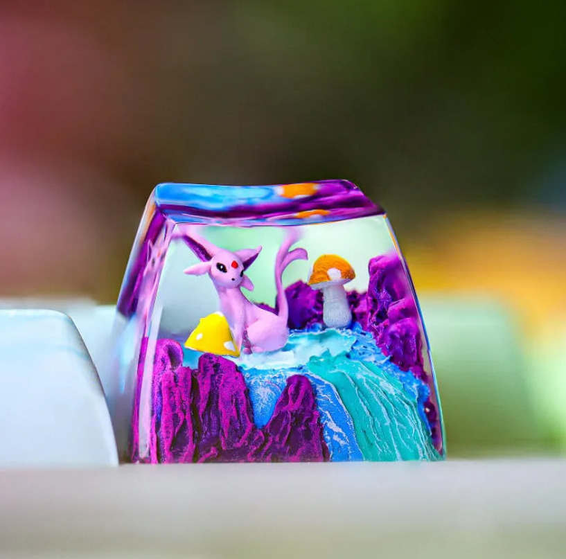 Cute Espeon Pokemon Keycap fits perfectly on your keyboard for easy swaps