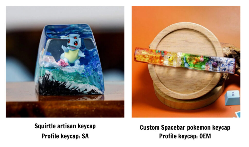 Hirosart Pokemon Keycaps with SA and OEM profile keycaps