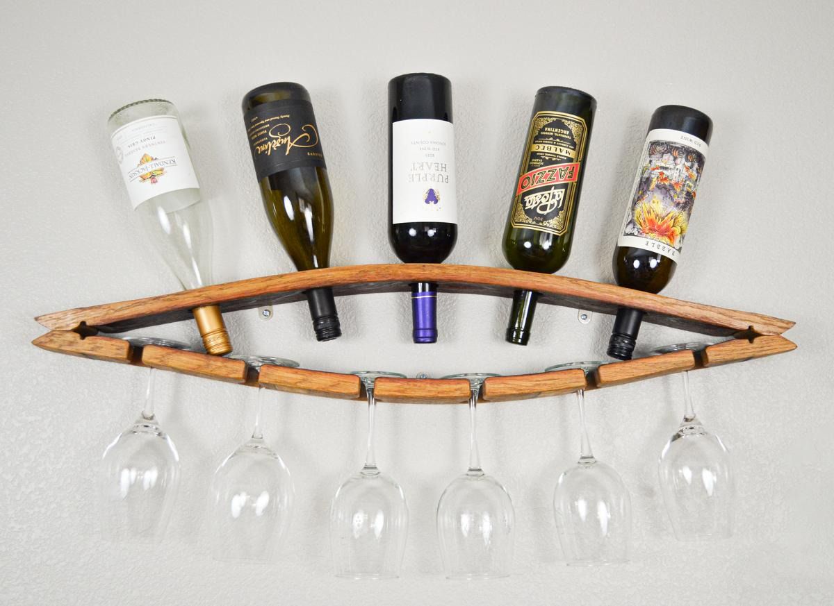 55+ Best Meaningful Farewell Gifts For Coworker 27 A vintage-style wall-mounted wine rack made from barrels, ideal for home wine lovers