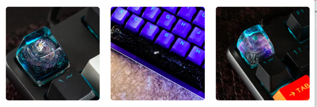 Discover the world of galaxy resin keycaps with Hirosart