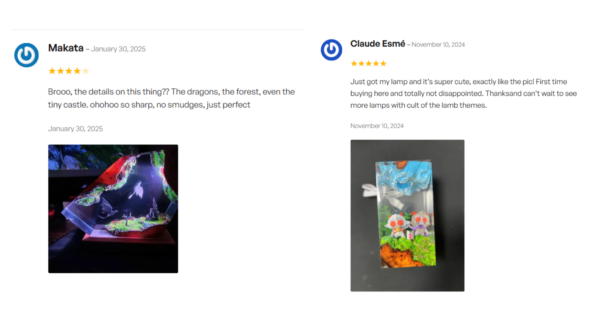 Reviews of our customers about epoxy lamps