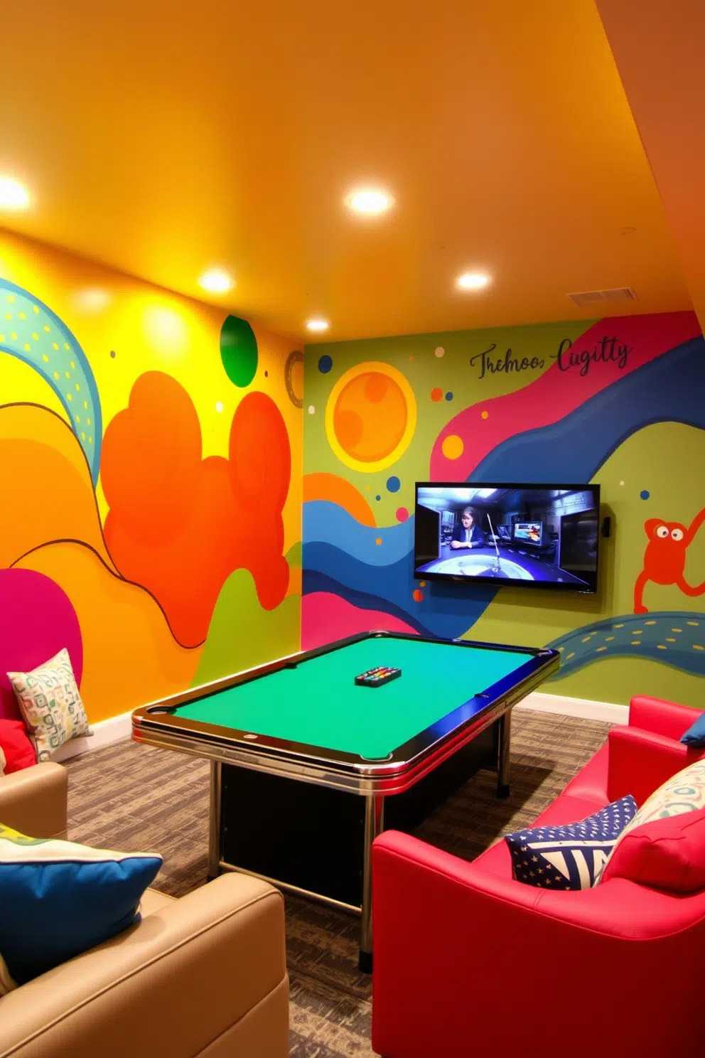 37+ Best Basement Game Room Ideas For Your Space 27 Large wall murals and interactive puzzles stimulate creativity