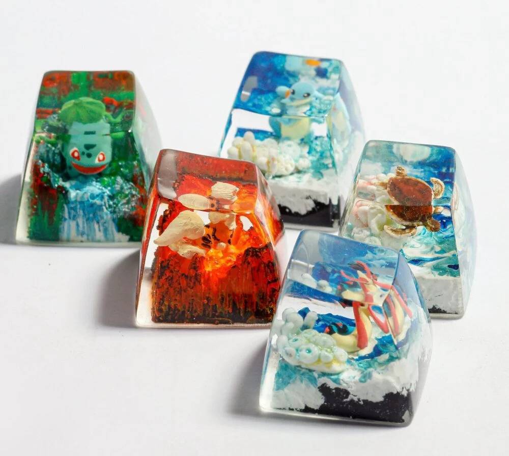 This handcrafted Pokémon keycap showcases beloved characters in vibrant detail 
