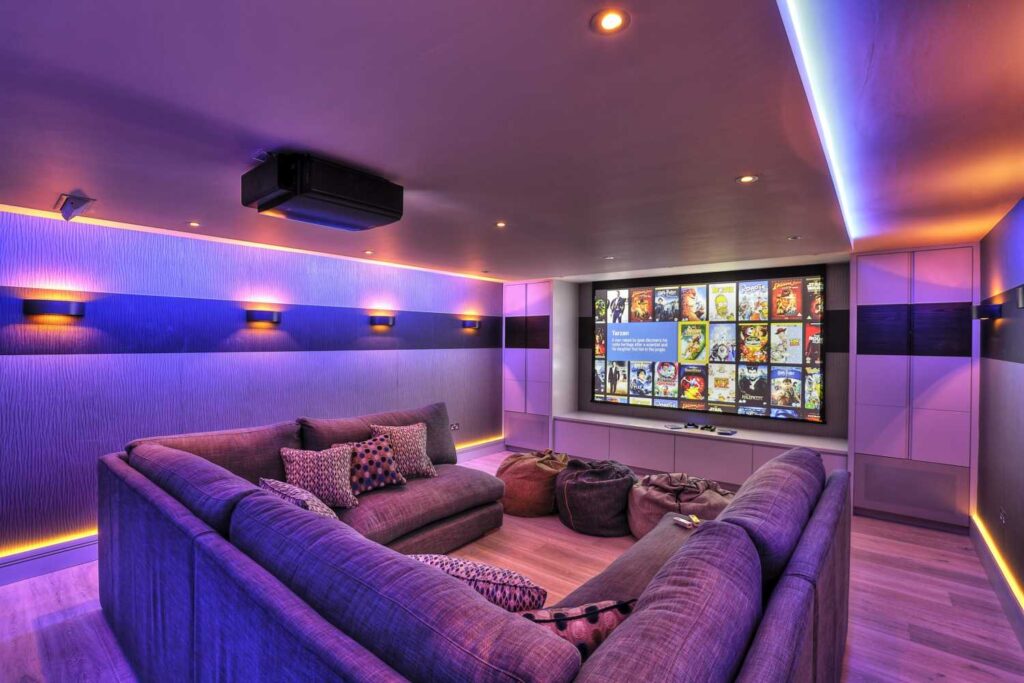 37+ Best Basement Game Room Ideas For Your Space 38 Soft led lighting creates a relaxing ambiance for movie nights