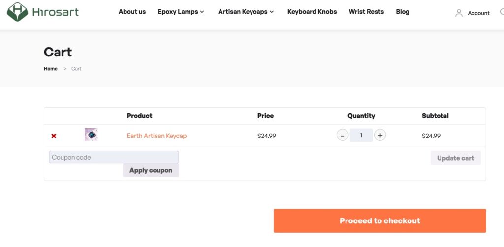 Simple checkout interface