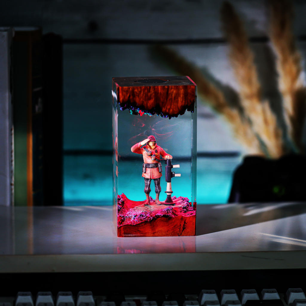 Red Soldier Team Fortress Lamp 3 Red Soldier TF2 LED Lamp