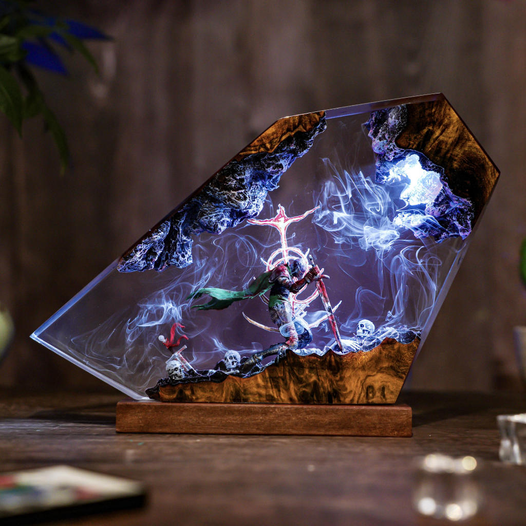Medieval Knight Kneeling Lamp Ver 3 2 Fantasy Warrior Table Lamp