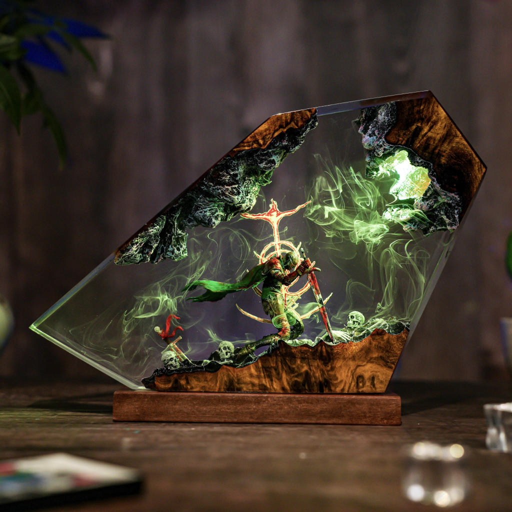 Medieval Knight Kneeling Lamp Ver 3 3 Fantasy Warrior Table Lamp