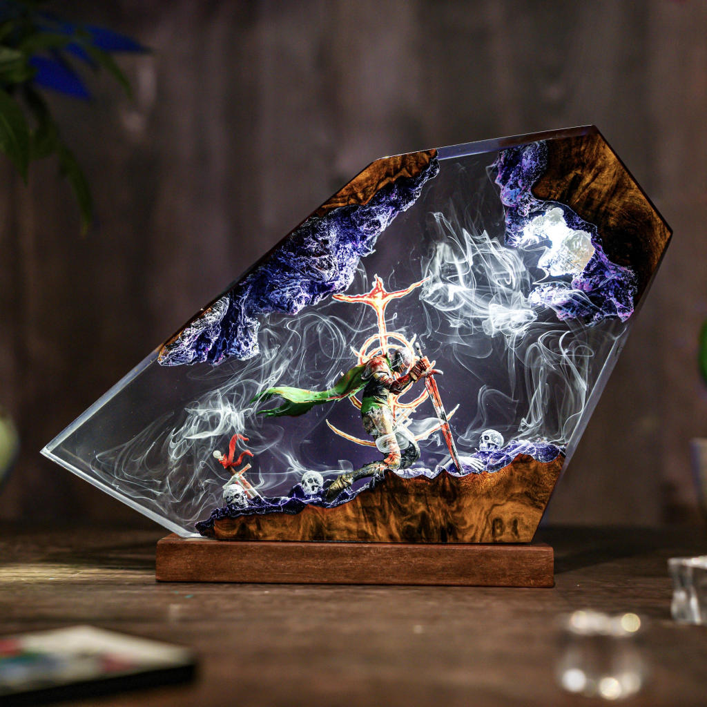 Medieval Knight Kneeling Lamp Ver 3 1 Fallen Knight Elden Ring Night Light Ver 3