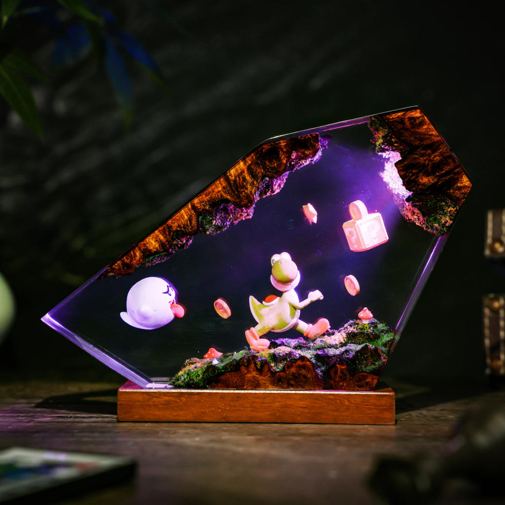 Boo-And-Yoshi-Super-Mario-Lamp (4) Super mario resin lamp