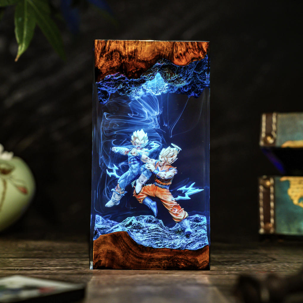 Anime Super Warrior Combat Ver 1 10 Saiyan fight resin lamp