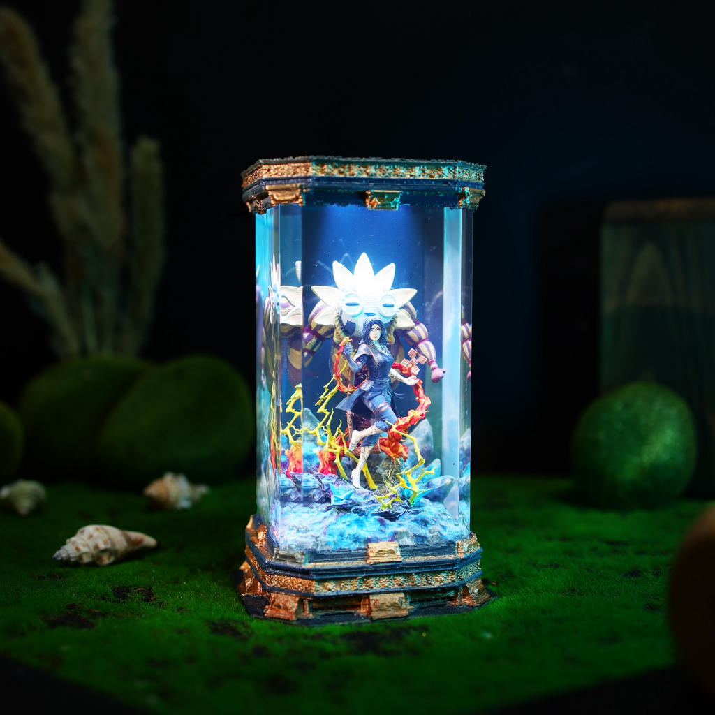 Chibi Esquie Maelle Clair Obscur Expedition 33 Lamp 9 Lune resin diorama lamp