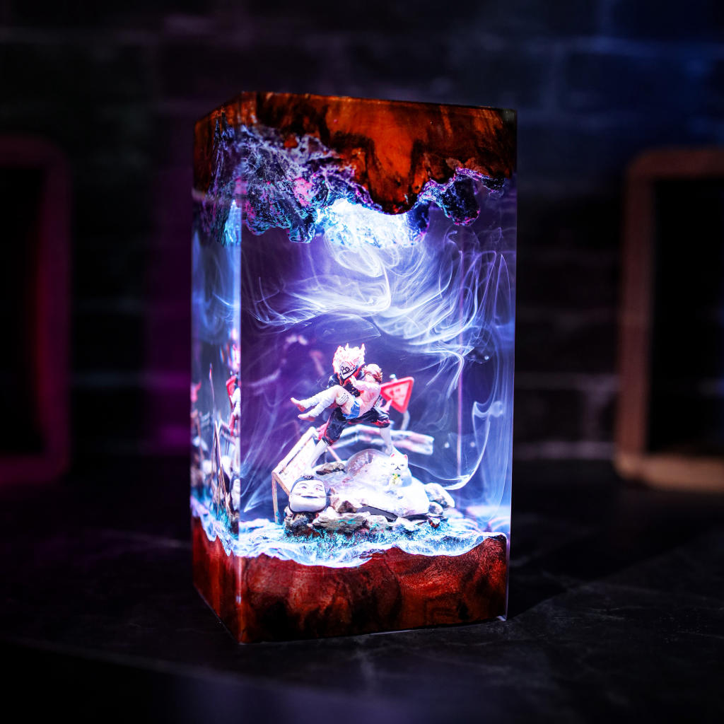 Momo Ayase and Okarun Dandadan Lamp 9 Anime diorama lamp Dandadan