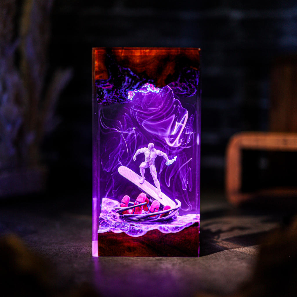 Silver Surfer Fantastic Four Marvel Lamp 5 Marvel Silver Surfer resin lamp