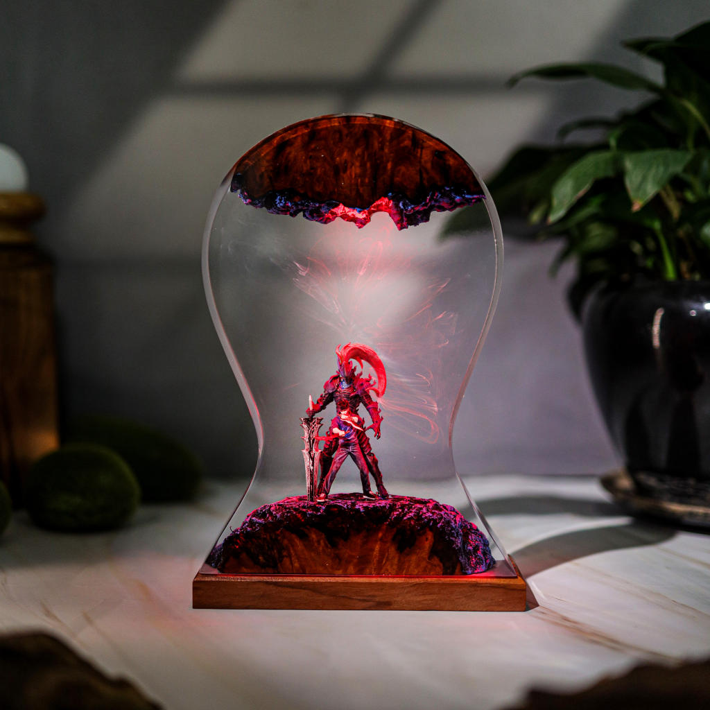 Shadow Hunter and Blood-Red Commander Headphone Stand & Lamp 15 Solo Leveling lamp