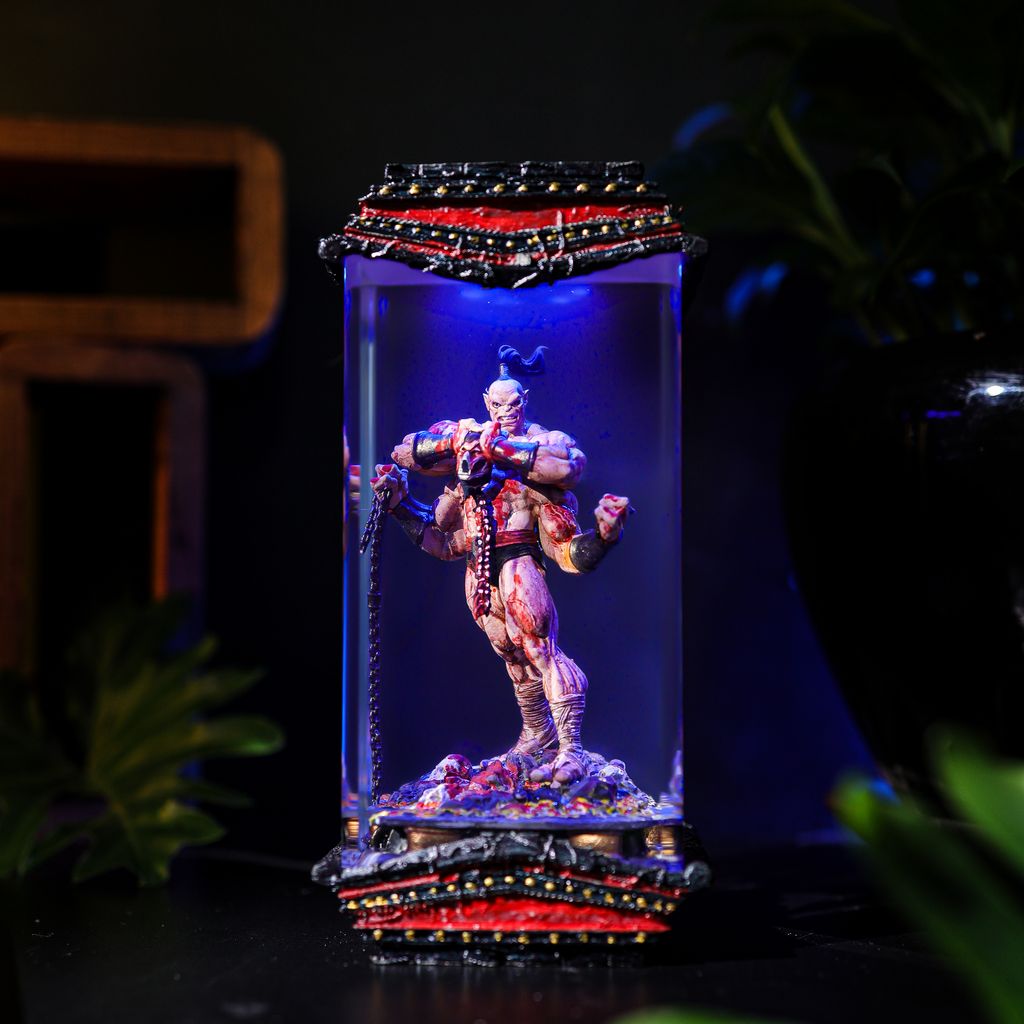 Four-Arm Warrior Gaming Lamp 6 Four-Arm Warrior Wood Resin Light