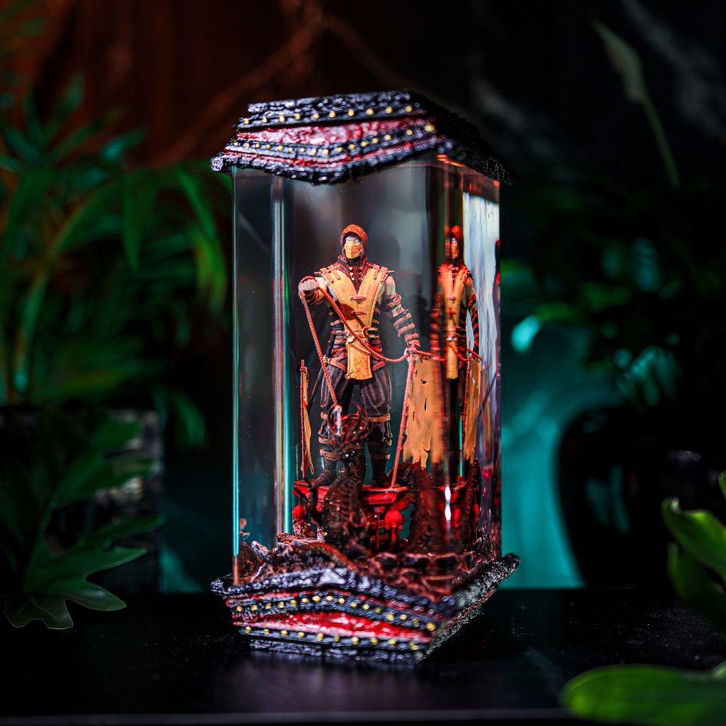 Handmade Hellfire Ninja Gaming Lamp 2 Handmade Ninja Epoxy Decor Light
