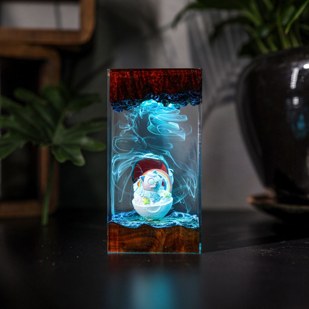 Jigglypuff Pokémon Lamp Ver 2 5 Jigglypuff Pokémon Epoxy Resin Desk Lamp