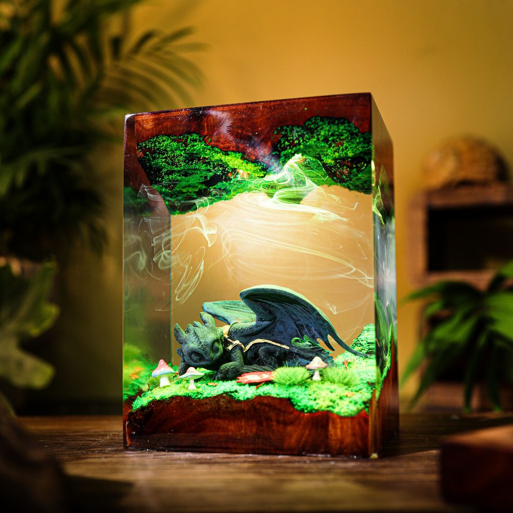 Sleeping Toothless How to Train Your Dragon Lamp 8 Sleeping Toothless Dragon Resin Night Lamp