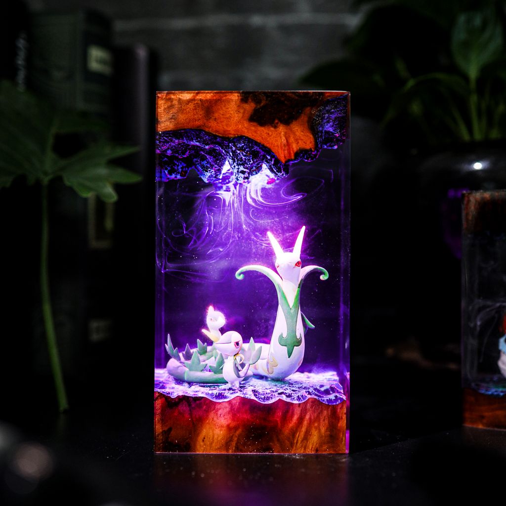 Snivy, Servine, and Serperior Pokémon Lamp 3 Pokémon Serperior Evolution Epoxy Night Light