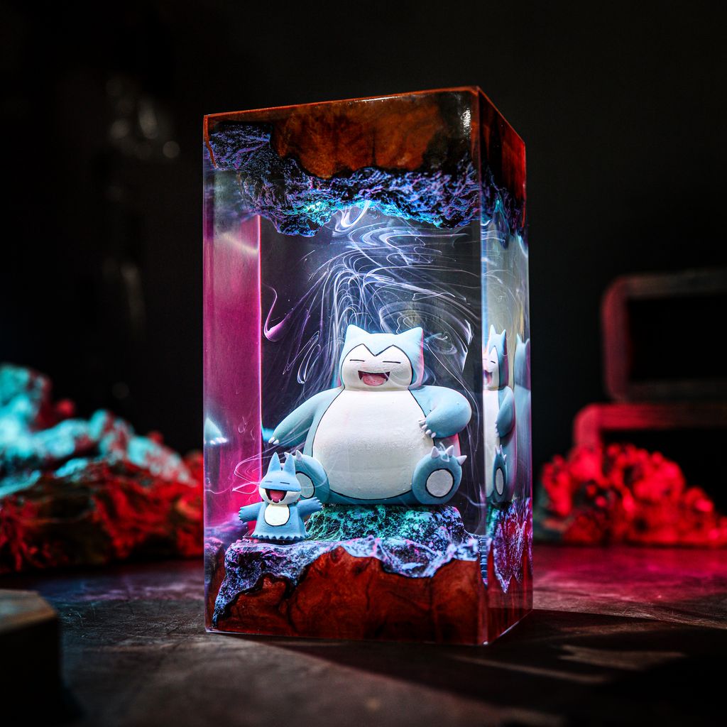 Snorlax and Munchlax Pokémon Lamp 6 Snorlax and Munchlax Resin Art Light