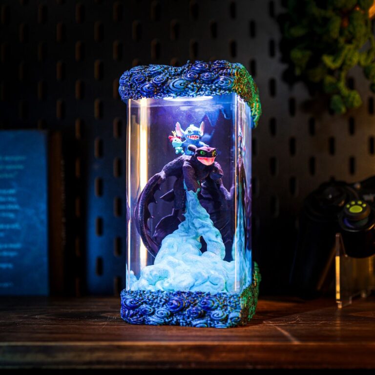 Toothless and Stitch Night Light 10 Toothless and Stitch Handmade Resin Lamp