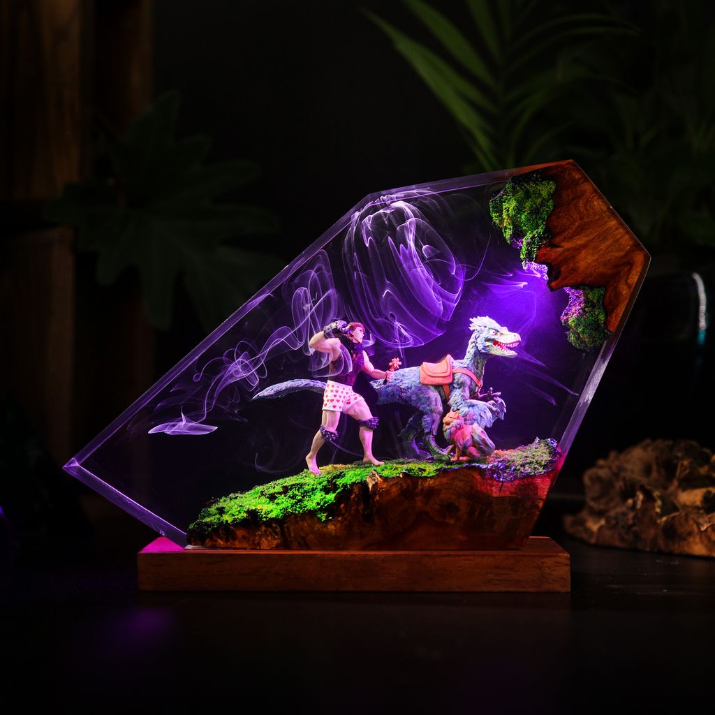 Dungeon-Crawler-Carl-Epoxy-Lamp(5) Princess donut and carl led light