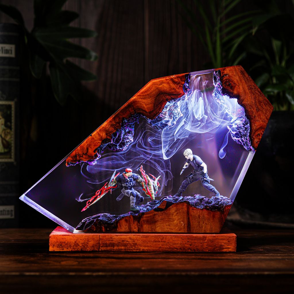 Leon S. Kennedy vs Mutated Jack Krauser Resident Evil Lamp 8 Leon S. Kennedy vs Mutated Jack Krauser Resident Evil Lamp
