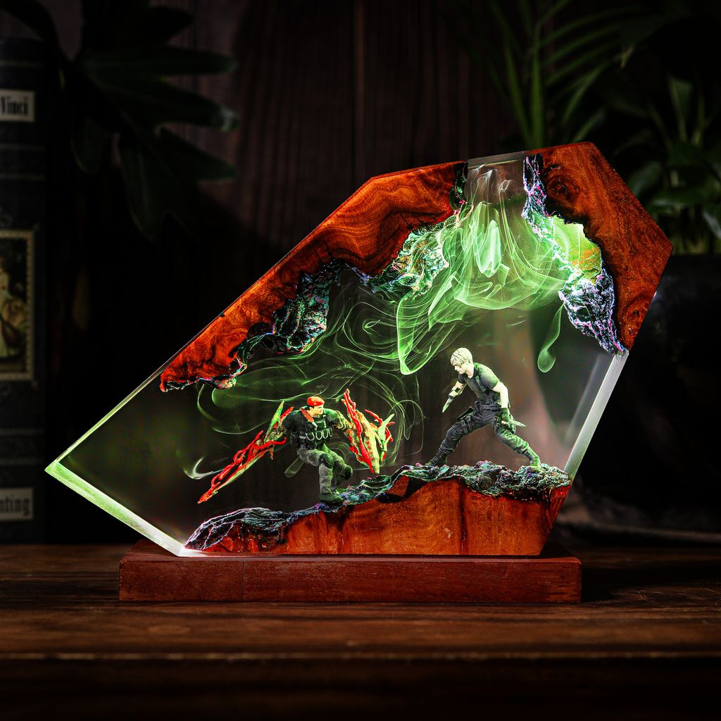 Leon S. Kennedy vs Mutated Jack Krauser Resident Evil Lamp 7 Leon S. Kennedy vs Mutated Jack Krauser Resident Evil Lamp