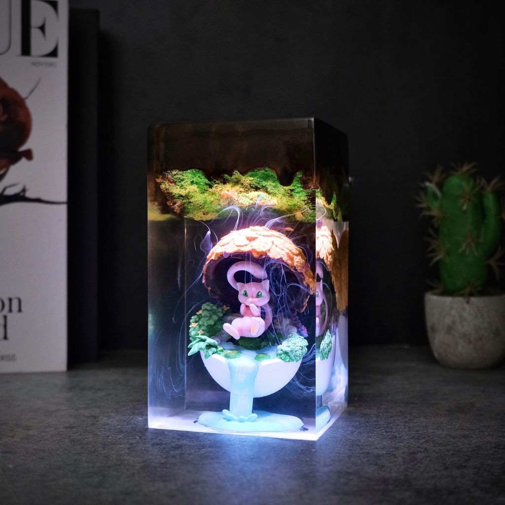 Mew Egg Pokémon Night Light 2 Pokémon Inspired Resin Art Light