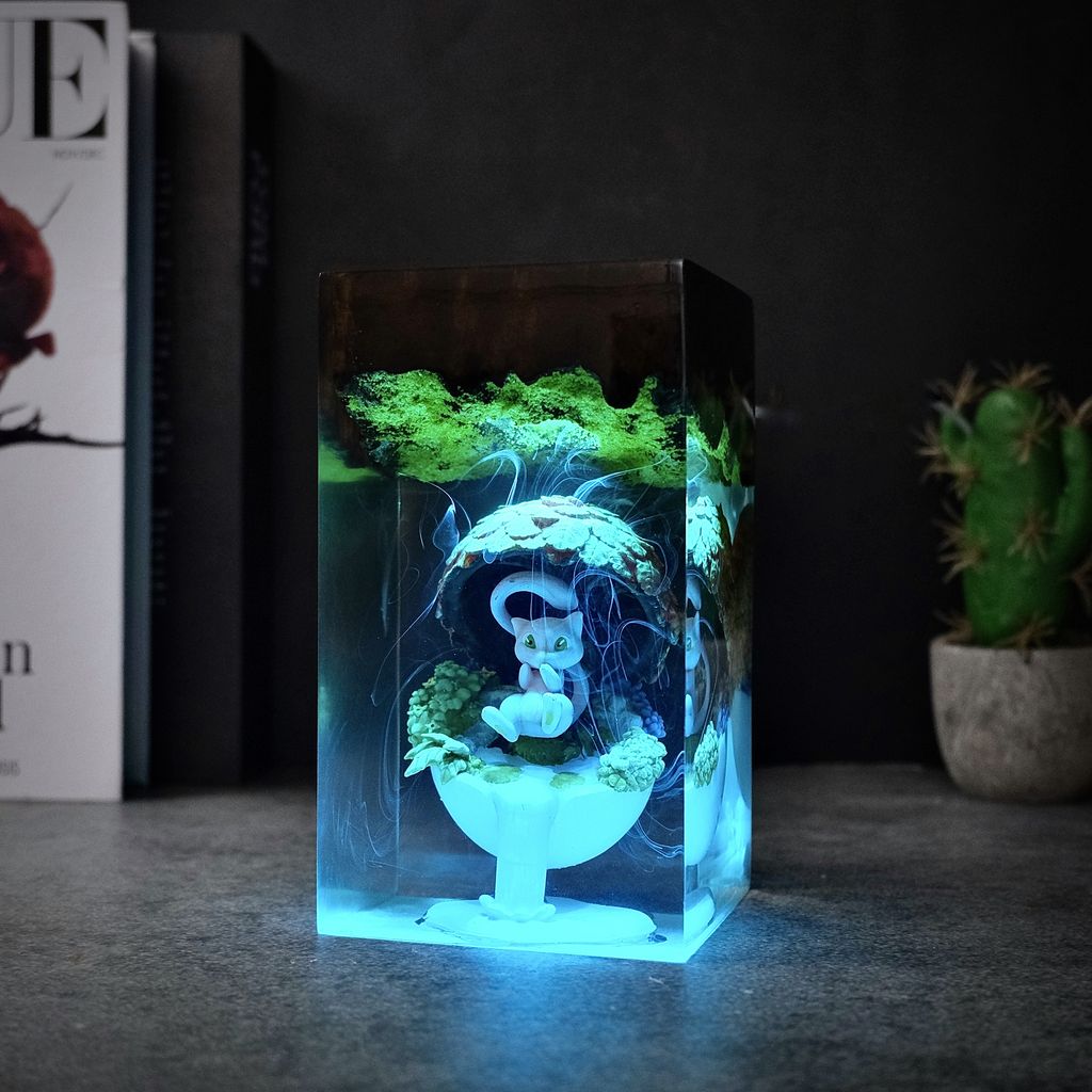 Mew Egg Pokémon Night Light 5 Custom Mew Egg Epoxy Resin Night Lamp