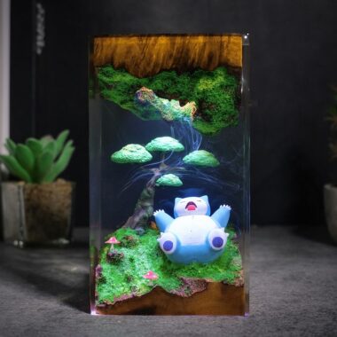 Sleeping Snorlax Under the Tree Pokémon Lamp
