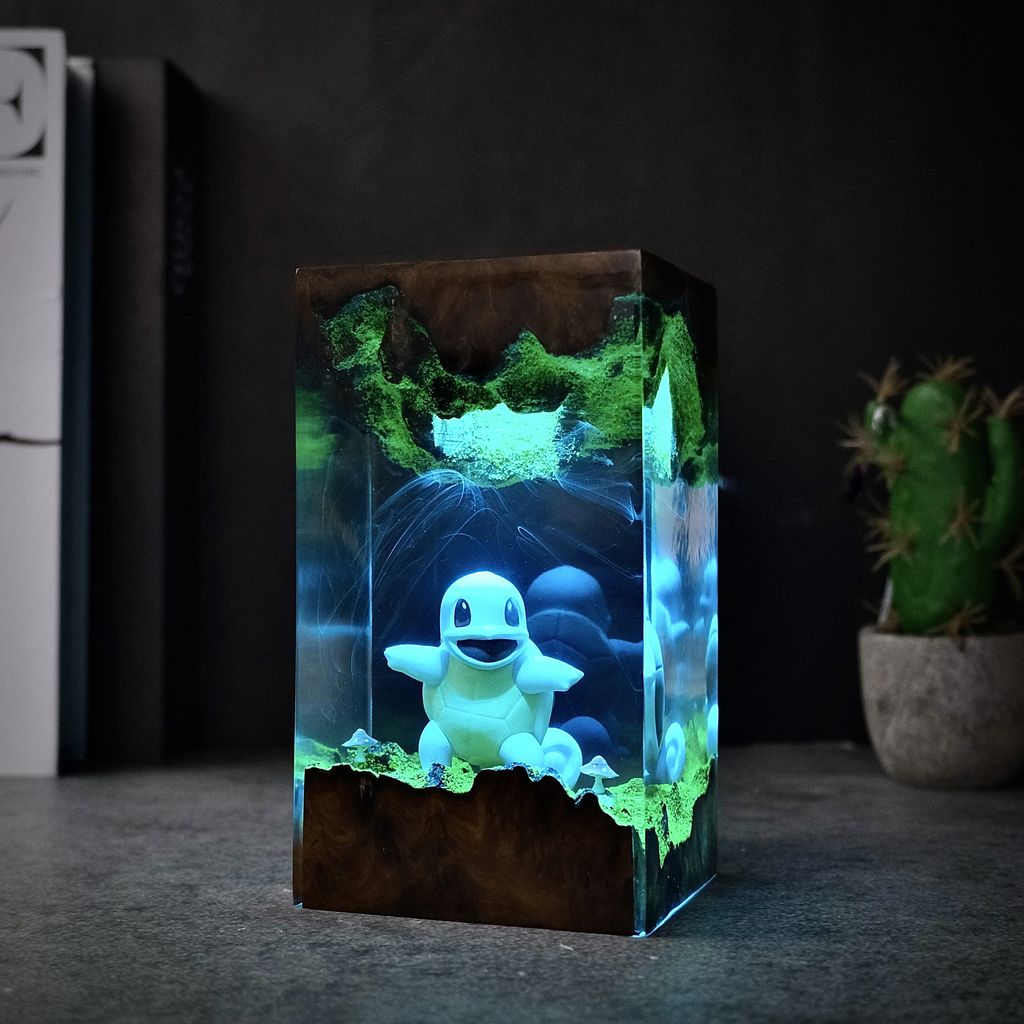 Squirtle Pokémon Night Light 4 Squirtle Custom Epoxy Night Lamp